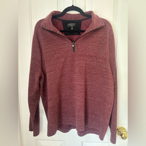 Banana Republic Other - Banana Republic Men’s Maroon Moisture Wicking Quarter Sip Sweatshirt Size XL
